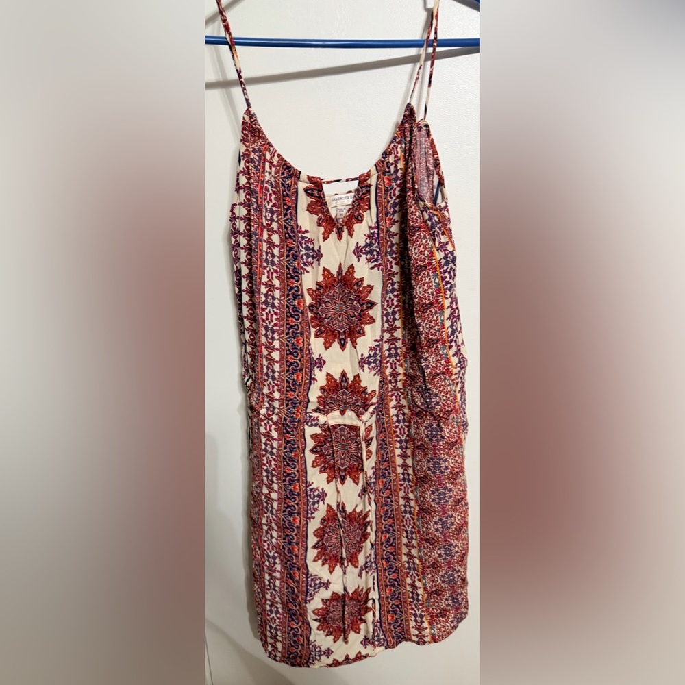 Lavender Brown Vibrant Patterned Blouse - image 1